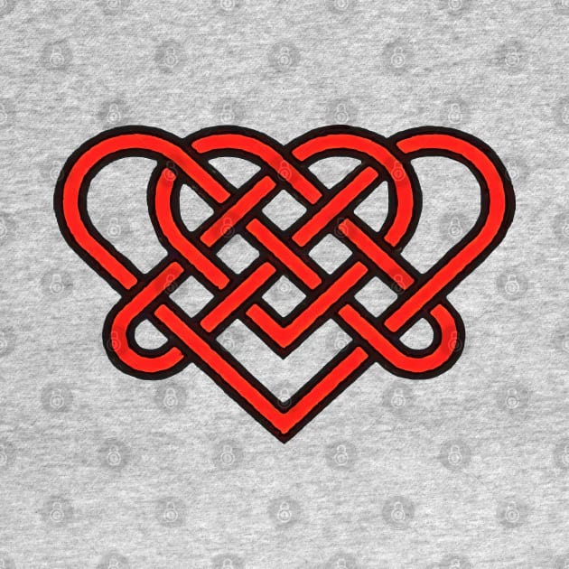 Celtic Eternal Love Knot Romantic Heart Red Design by taiche